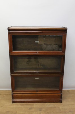 Lot 1393 - Early 20th century mahogany Globe Wernicke three tier bookcase