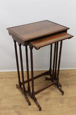 Lot 1387 - Nest of three Regency style mahogany tables