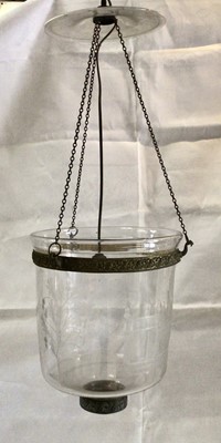 Lot 1392 - Impressive 19th century glass hall lantern