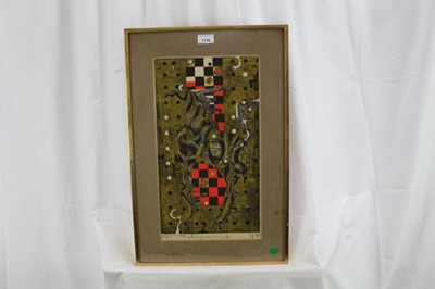 Lot 1116 - Tadashi Nakayama (1927-2014) signed limited edition woodcut in colours, 77/80, dated 1963, 45cm x 25cm, in glazed gilt frame