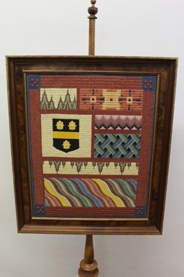 Lot 1313 - 19th century style armorial banner fire screen