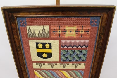 Lot 1313 - 19th century style armorial banner fire screen