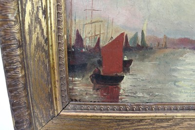Lot 139 - Percival Barton Gowers (1889-1965) oil on canvas - Suffolk River Landscape, signed, 21.5cm x 25.5cm, in gilt frame