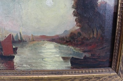 Lot 139 - Percival Barton Gowers (1889-1965) oil on canvas - Suffolk River Landscape, signed, 21.5cm x 25.5cm, in gilt frame