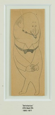 Lot 1058 - *John Northcote Nash (1893-1977) pencil sketch - 'Satisfaction', 21cm x 8.5cm, estate stamp verso, in glazed frame  
Provenance: Rountree Fine Art