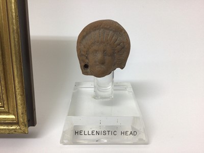 Lot 102 - Greco Roman ancient terracotta human head and Hellenistic pottery head (2)