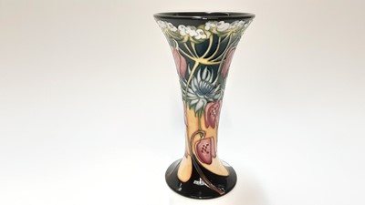 Lot 1147 - Moorcroft pottery vase decorated in the Debden Lane pattern, signed Emma Bossons, painted by Chris Walton, dated 2009, 21cm high