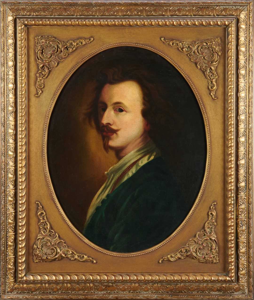 Lot 1189 - After Van Dyke, 19th century, oval oil on canvas, self portrait of the artist, 61cm x 48cm, in gilt frame