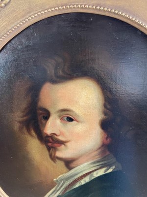 Lot 1189 - After Van Dyke, 19th century, oval oil on canvas, self portrait of the artist, 61cm x 48cm, in gilt frame