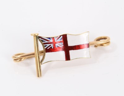 Lot 583 - Antique gold and enamel naval White Ensign flag brooch