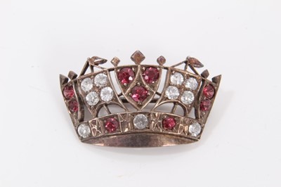 Lot 815 - Antique paste set naval crown brooch in silver setting, 32mm.