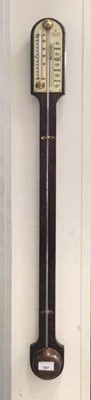 Lot 697 - 20th century Georgian-style stick barometer with ivorine scale by I. Blatt Brighton 89cm