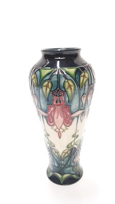 Lot 1149 - Moorcroft pottery vase decorated in the Dream of a Dove pattern by Rachel Bishop, painted by Steven Bourne, dated 2002, 20.5cm high