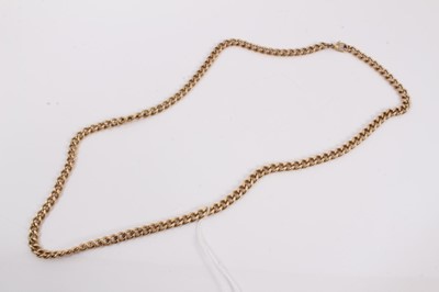 Lot 90 - 9ct gold curb link chain, 62cm long