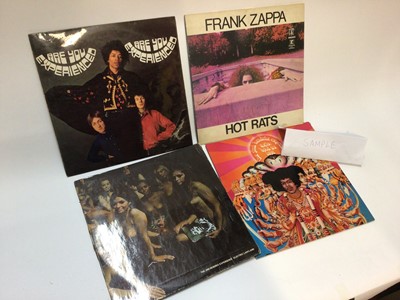 Lot 2200 - One box of LP records to include Jimi Hendrix, Frank Zappa, etc approximately 40