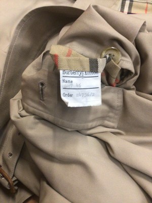 Lot 2061 - Burberry gentlemen's trench coat c1980 size 46 short.