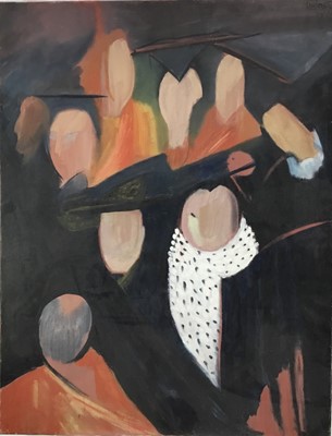 Lot 104 - Clare Winsten (1894-1989) oil on canvas, figures