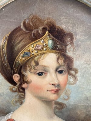 Lot 1318 - After Josef Grassi (1755-1838), Continental School, oval oil on canvas - portrait of Queen Louise of Prussia, 50cm x 40cm, in gilt and painted frame
