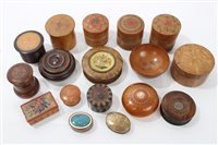 Lot 611 - Large collection of 19th century treen boxes...