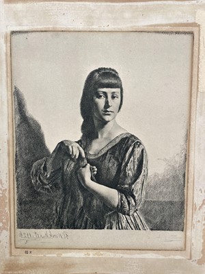 Lot 98 - Gerald Leslie Brockhurst (1890-1978) print, half length portrait of a young woman