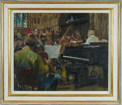 Lot 1150 - *Tom Coates (b 1941) Sir Edward Heath conducting at the Newbury Arts Festival