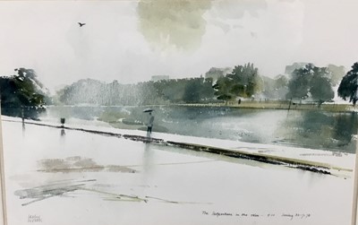 Lot 113 - Leslie Charles Worth (1923-2009) watercolour - The Serpentine in the Rain