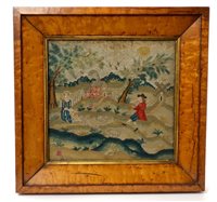 Lot 614 - Good mid-18th century needlework Picturesture...