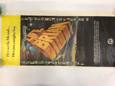 Lot 1404 - Monty Python's Life of Brian - Australian daybill movie theatre poster, together with other John Cleese Australian film posters (Privates on Parade, The Secret Policeman's Ball, and Time Bandits) a...