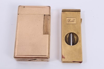 Lot 163 - 9ct gold cigar cutter and a DuPont gold plated cigarette lighter (2)