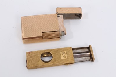 Lot 163 - 9ct gold cigar cutter and a DuPont gold plated cigarette lighter (2)
