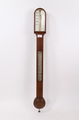 Lot 666 - Edwardian Negretti and Zambra oak cased stick barometer