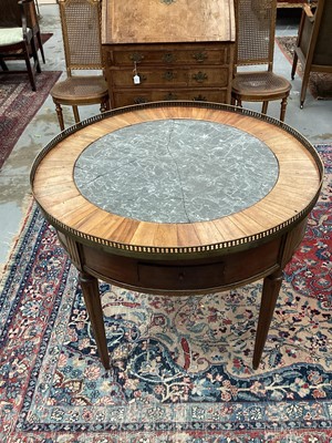 Lot 1413 - 19th century French marble topped circular center table