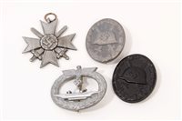 Lot 608 - Nazi War Merit Cross (with swords) wound badge...