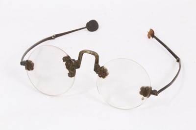 Lot 954 - Pair of 19th century Chinese paktong scholars spectacles