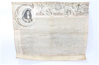 Lot 621 - Charles II indenture, handwritten on vellum...