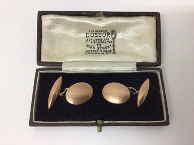 Lot 188 - Pair 9ct rose gold cufflinks (London 1925)
