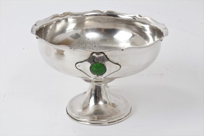 Lot 413 - Edwardian Art Nouveau style silver plated pedestal bowl.