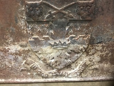 Lot 159 - 19th century armorial cast iron fire back
