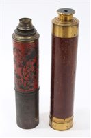 Lot 623 - 19th century brass and mahogany three draw...