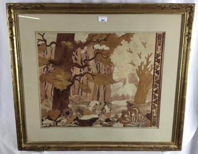 Lot 234 - French School, late 19th century, watercolour - Woodland, indistinctly signed and dated 1895, 46cm x 57cm, in decorative gilt frame