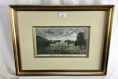 Lot 237 - Georgian hand colored engraving, "A view of the Palace at Kew", 17cm x 29cm, in glazed gilt frame