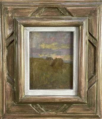 Lot 1160 - Mary Henrietta Dering Curtois (1854-1929) oil on canvas - Hay Ricks in Summertime, signed, 18cm x 14cm, framed