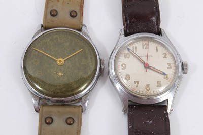 Lot 238 - WWII era Gervaux S.A military wristwatch and one other vintage wristwatch (2)