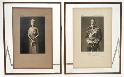 Lot 71 - H.M. Queen Mary signed presentation portrait photograph dated 1936 and another of the late King, inscribed by The Queen, in period frames