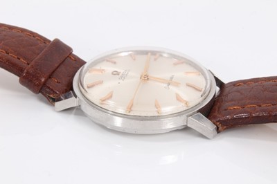 Lot 347 - 1960s Omega Seamaster Automatic wristwatch on brown leather strap