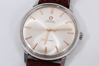 Lot 347 - 1960s Omega Seamaster Automatic wristwatch on brown leather strap
