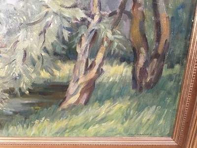 Lot 90 - Lucy Walpole (Contemporary) oil on canvas - landscape, 50cm x 40cm in gilt frame