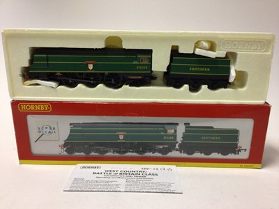 Lot 57 - Hornby OO gauge SR 4-6-2 West Country Class 'Blackmore Vale' R2219, DRS Co-Co Diesel Electric Class 37 Locomotive 37038 R2574 both boxed (2)