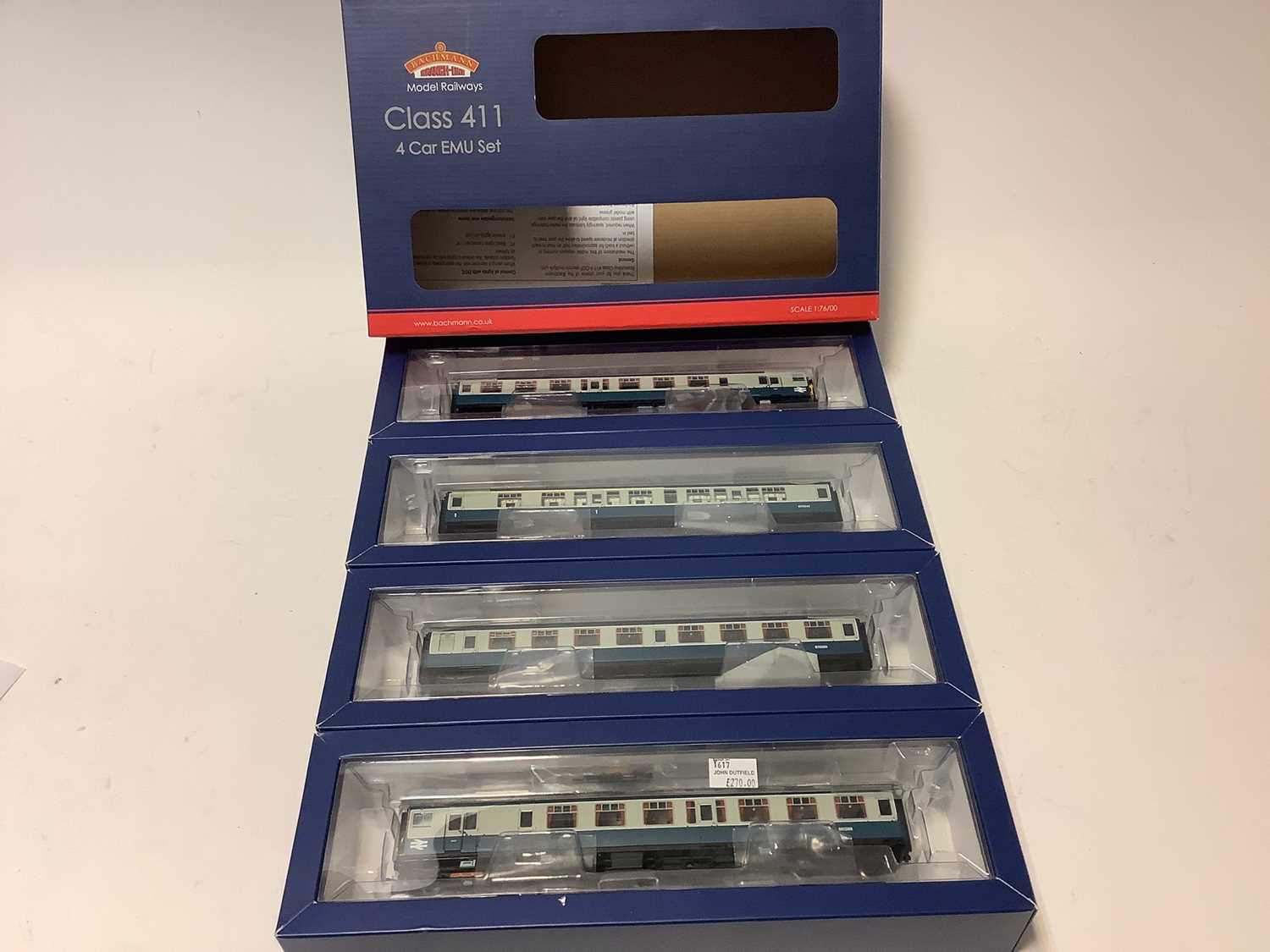 Lot 85 - Bachmann OO gauge Class 411 4 CEP EMU 7106 BR blue and grey 31-427B boxed