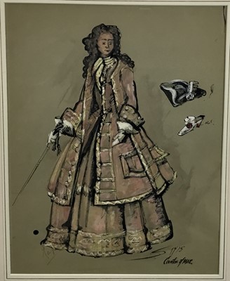 Lot 220 - 20th Century costume design in gouache and ink - Countess Marr, signed indistinctly